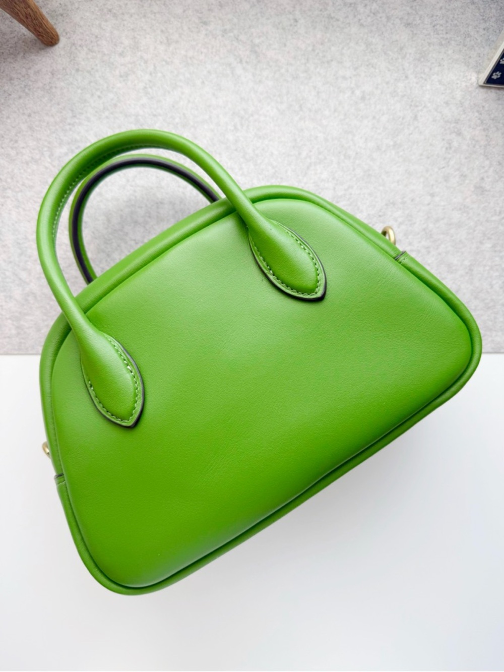 Coach Borough Bowling Bag in Dark Lime - Picture 3 of 8